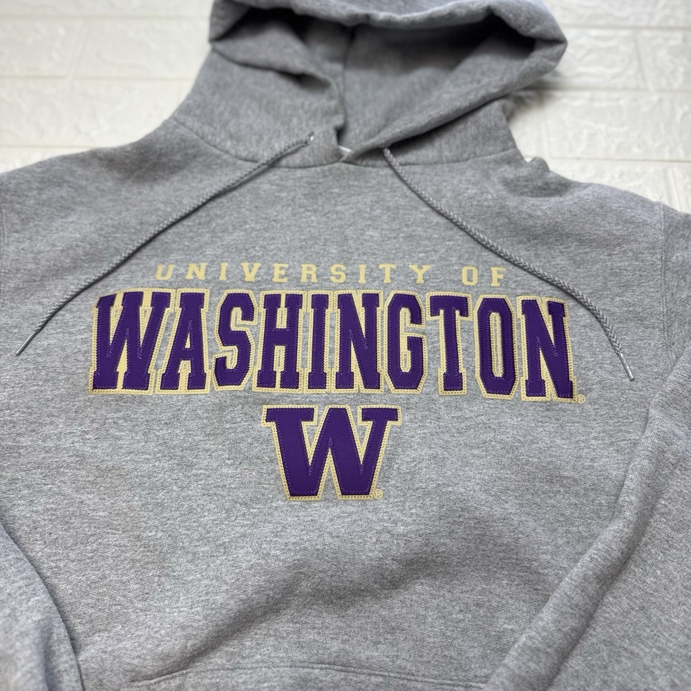 Champion University of Washington Huskies Hoodie Mens Medium Gray UW Sweatshirt
